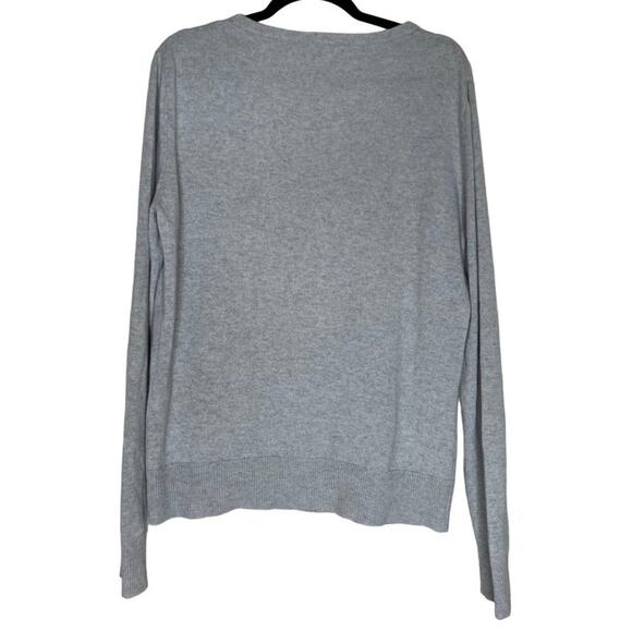 OSKLEN Woman Medium Grey Pullover Sweater Long Sleeve preppy soft Cashmere cozy - Picture 2 of 8